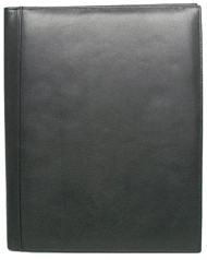 Black Leather Portfolio Folders Front Cover