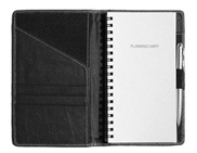 Inside View of Black Leather Pocket Planners