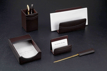 Brown Leather Promotional Desk Accessories