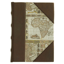 Leather Paper Map Hubbed Journal Book