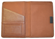 British Tan Leather Padfolio Inside
