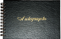 Black Leatherette Wire-o Autograph Book