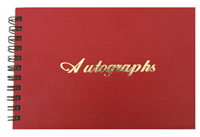 Red Leatherette Wire-o Autograph Book