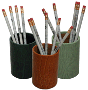 Leather Crocodile Pencil Cup Holders