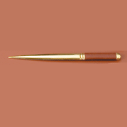 Tan Leather Gold Plated Letter Opener