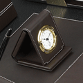 Black Leather Time Zone Clock