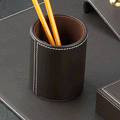 Cocoa Brown Leather Pencil Holder