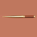 Tan Leather Letter Opener with a Gold-Plated Brass Blade