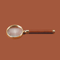 Tan Leather Magnifier with Gold-Plated Brass