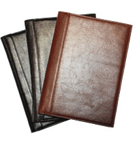 Large Glazed Italian Leather Spiral Note Pads